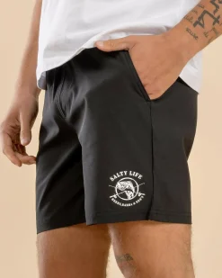 Salty Life Whirlwind Elastic Waist Shorts Black Hot