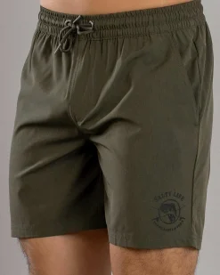 Salty Life Whirlwind Elastic Waist Shorts Olive Online