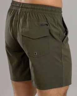 Salty Life Whirlwind Elastic Waist Shorts Olive Online
