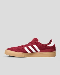 adidas Womens Busenitz Vulc II Shoes Burgundy/ftwr White/gold Met New