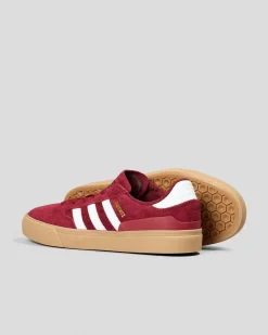 adidas Womens Busenitz Vulc II Shoes Burgundy/ftwr White/gold Met New
