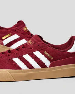 adidas Womens Busenitz Vulc II Shoes Burgundy/ftwr White/gold Met New