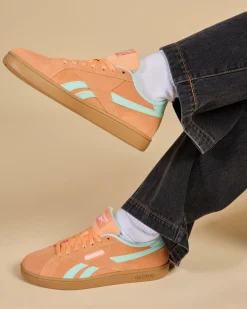 Reebok Womens Court Retro Shoes Sunkissed Orange/glitch Aqua/gum Discount