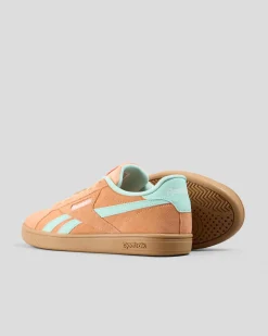 Reebok Womens Court Retro Shoes Sunkissed Orange/glitch Aqua/gum Discount