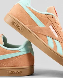 Reebok Womens Court Retro Shoes Sunkissed Orange/glitch Aqua/gum Discount