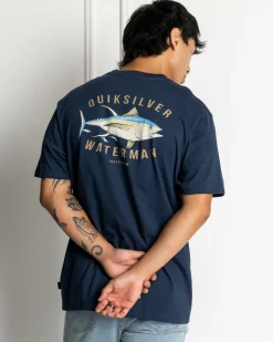 Quiksilver Yellow Fins T-Shirt Navy New