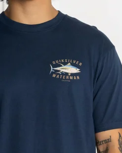Quiksilver Yellow Fins T-Shirt Navy New