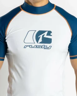 Rusty Y2SHAY Short Sleeve Wetshirt White / Navy Clearance