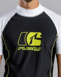 Rusty Y2SHAY Short Sleeve Wetshirt Black / White Clearance