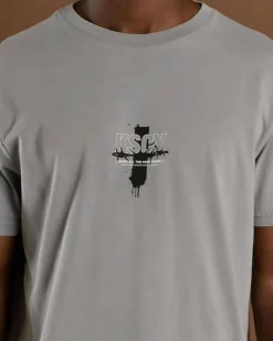 Kiss Chacey Zingify Dual Curved T-Shirt Pigment Ultimate Grey Clearance